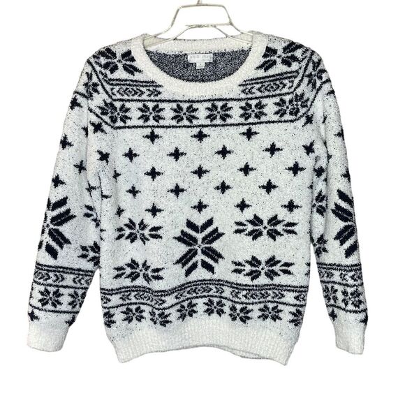 Barefoot Dreams Sweaters - Barefoot Dreams Women's Fair Isle Crewneck Pullover Sweater Size M